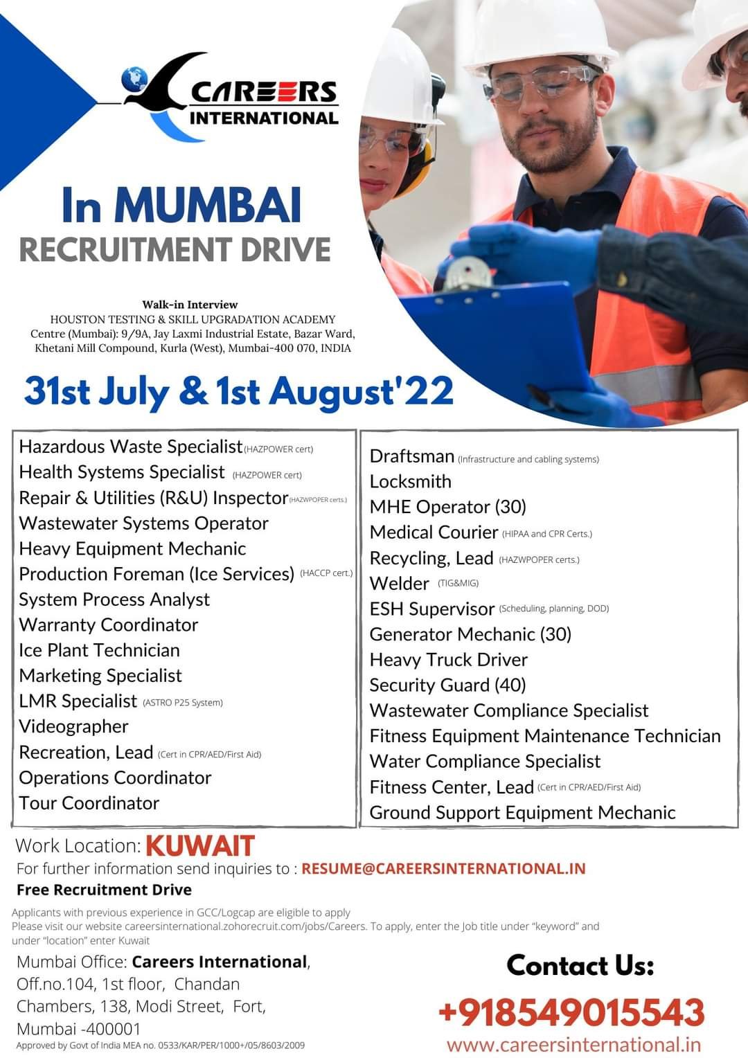 Hiring For Reputed Company In Kuwait Gulf Job Ki Duniya