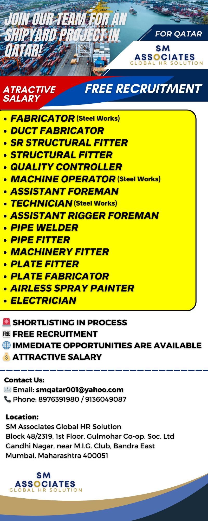 Free Requirements For An Shipyard Project In Qatar