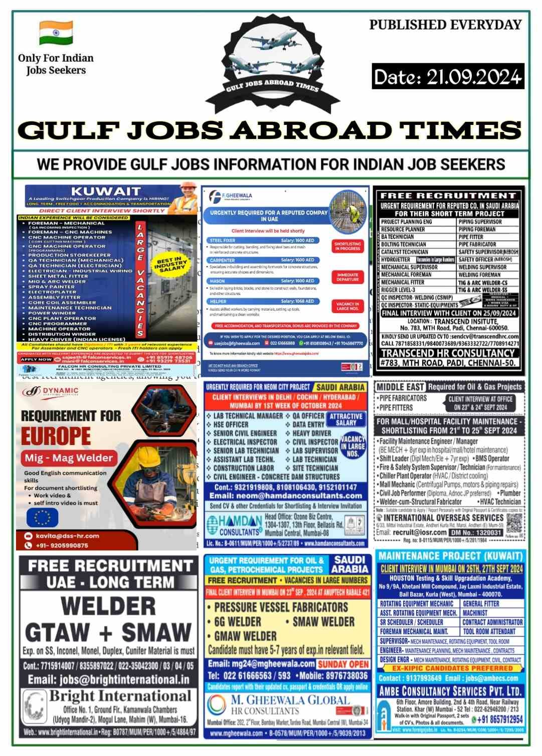 Gulf Jobs Abroad Times Today Download Free in PDF
