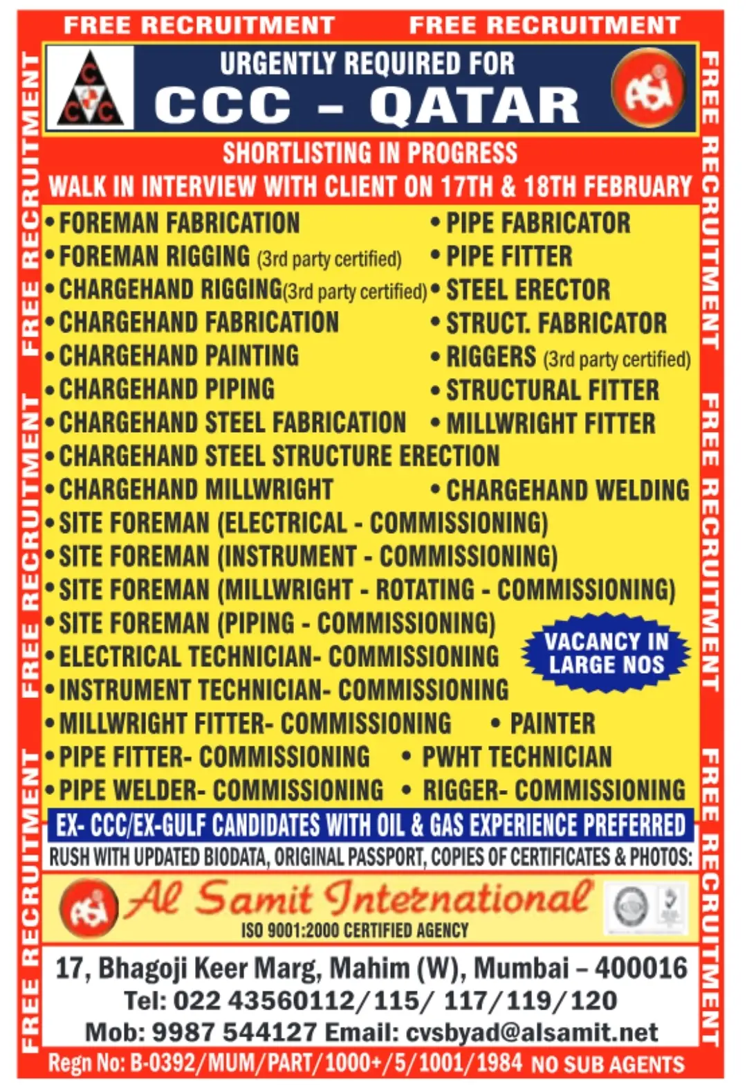 Assignment Abroad Time Jobs Today | Latest Gulf Jobs PDF Download Free